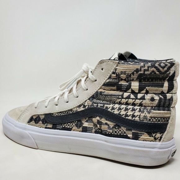 Vans Men's High-Top Sneakers - Black and Cream - Picture 10 of 12